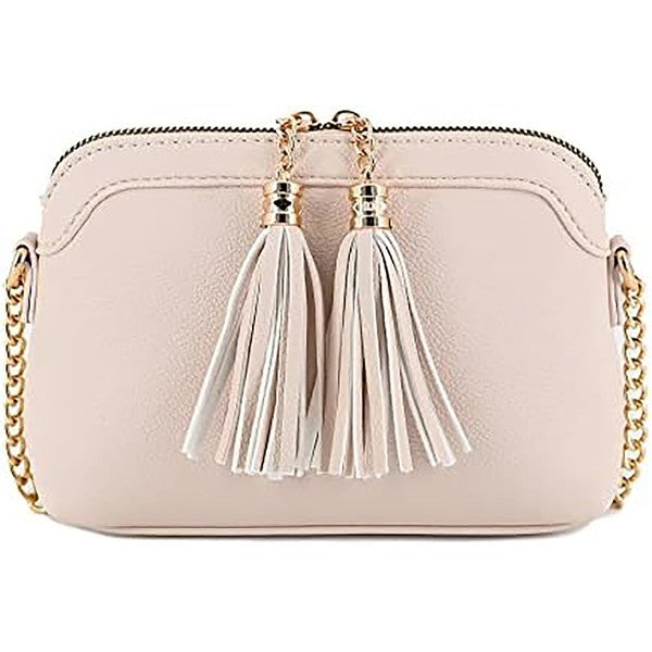 Tassel Small Crossbody Bag with Chain Strap