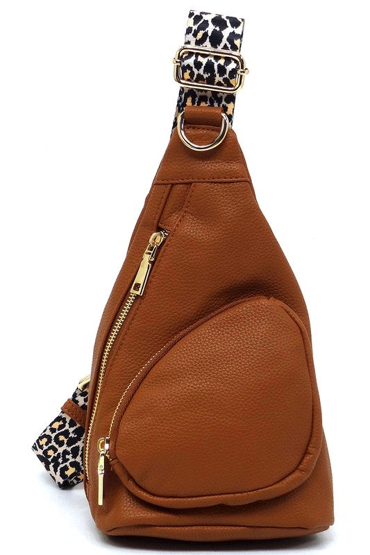 Leopard Strap Sling Backpack